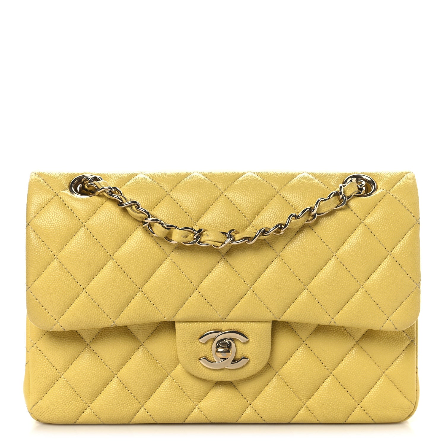 Chanel Caviar Quilted Small Double Flap Light Yellow 1 of 11