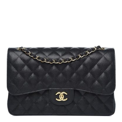 Chanel Caviar Quilted Jumbo Double Flap Black 1 of 8