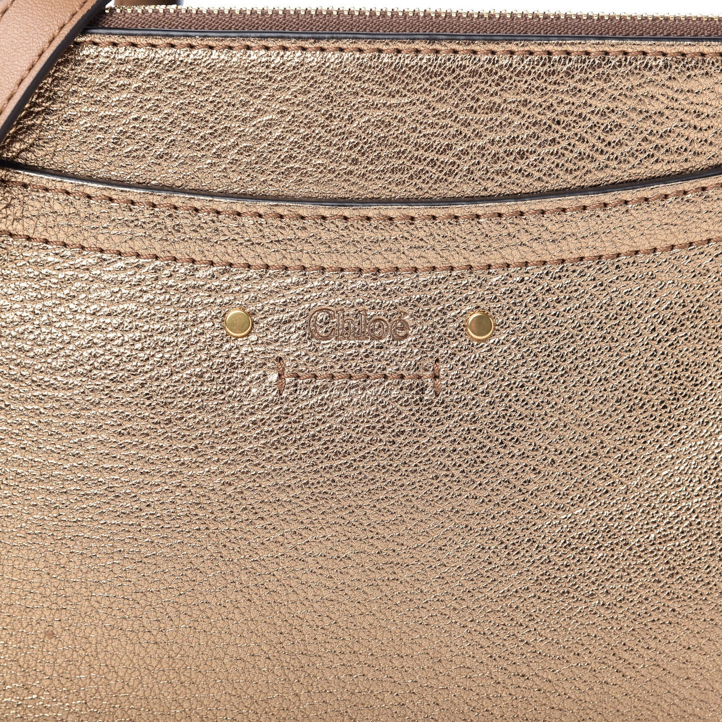 Metallic Calfskin Small Roy Bag Gold