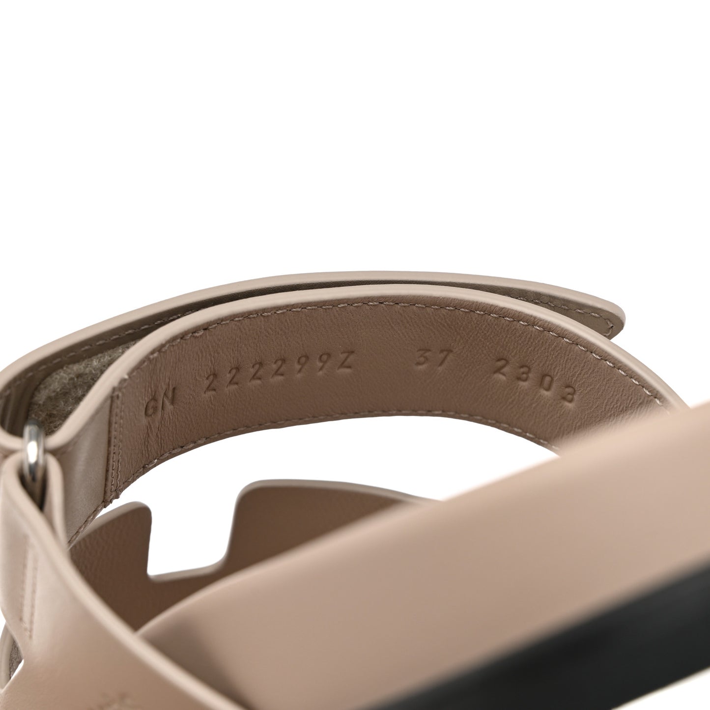 Calfskin Womens Chypre Sandals 37 Beige Mastic