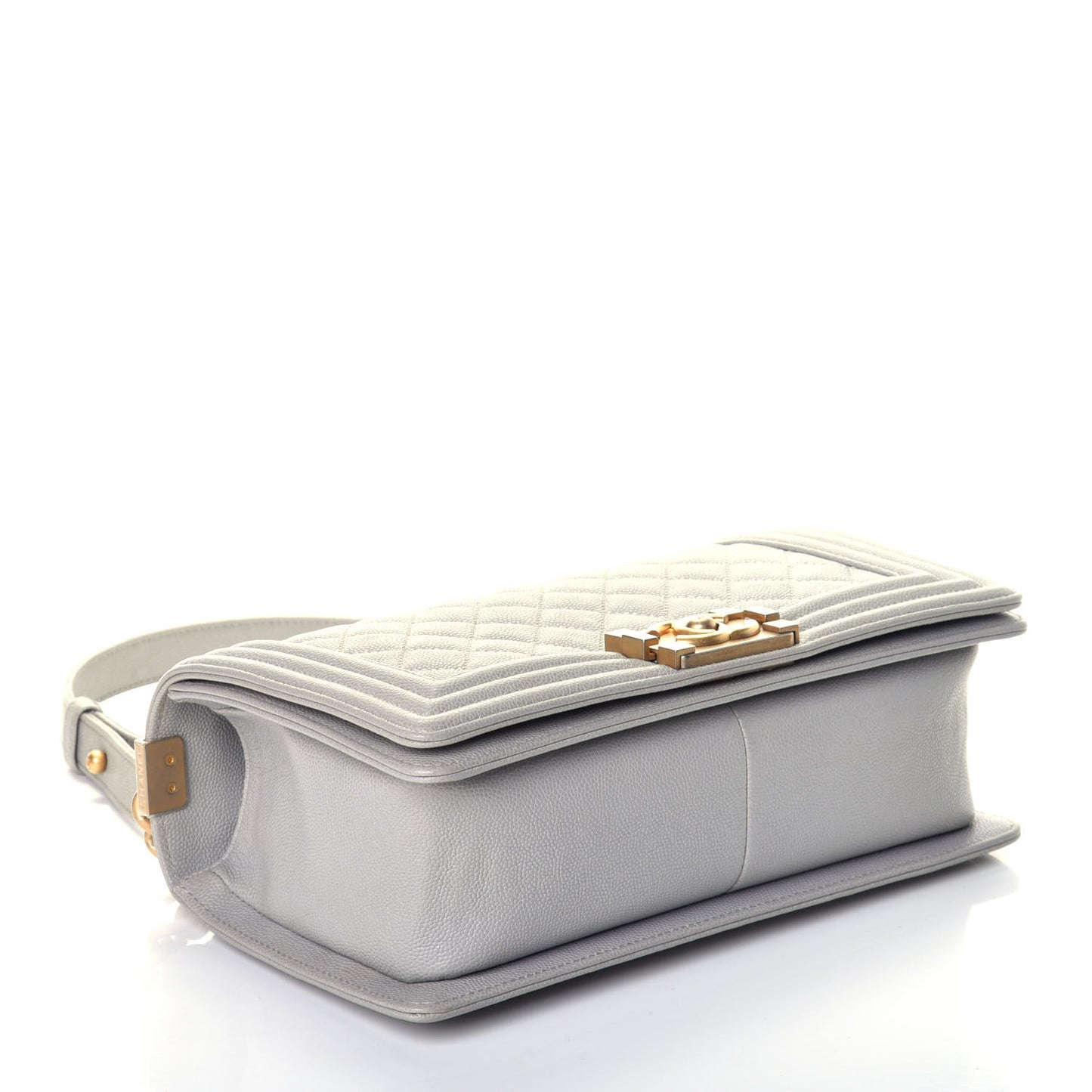 Caviar Quilted Medium Boy Flap Grey