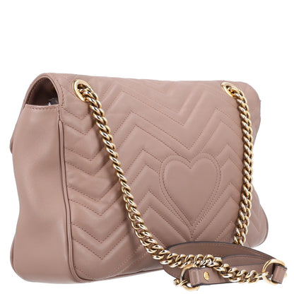 Gucci Calfskin Matelasse Medium GG Marmont Shoulder Bag Porcelain Rose 3 of 10
