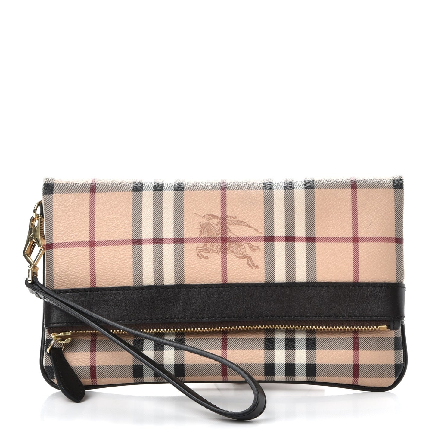 Haymarket Check Adeline Foldover Clutch Brown
