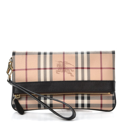 Burberry Haymarket Check Adeline Foldover Clutch Brown 1 of 7