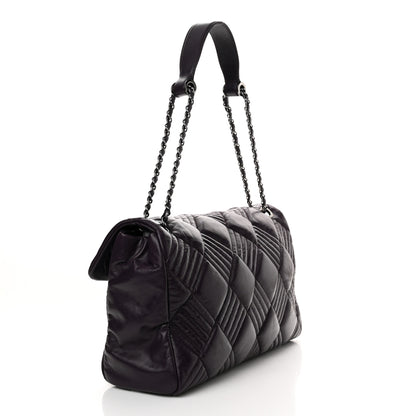 Chanel Lambskin In And Out XL Maxi Flap Dark Purple 3 of 11