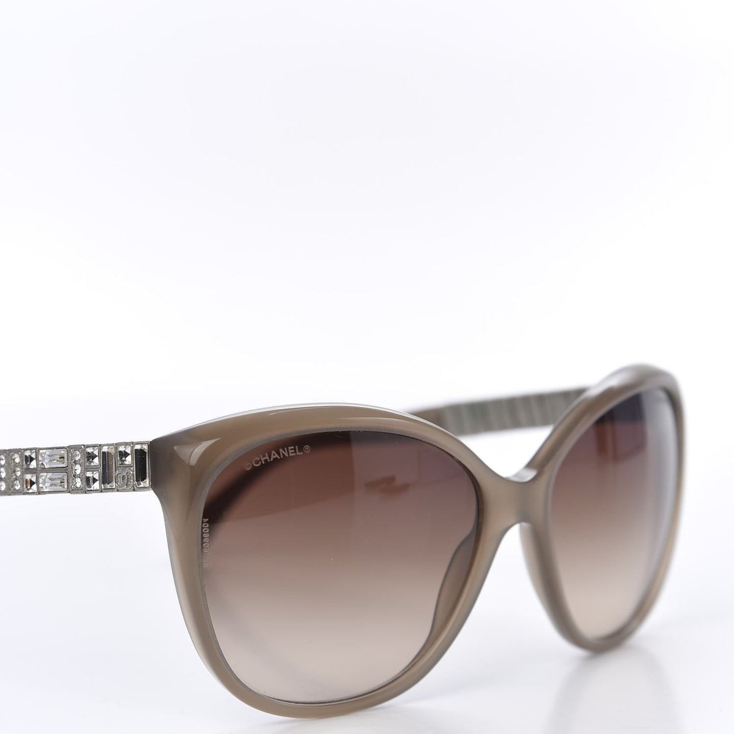 Crystal Baguette Cat Eye Sunglasses 5309-B Brown