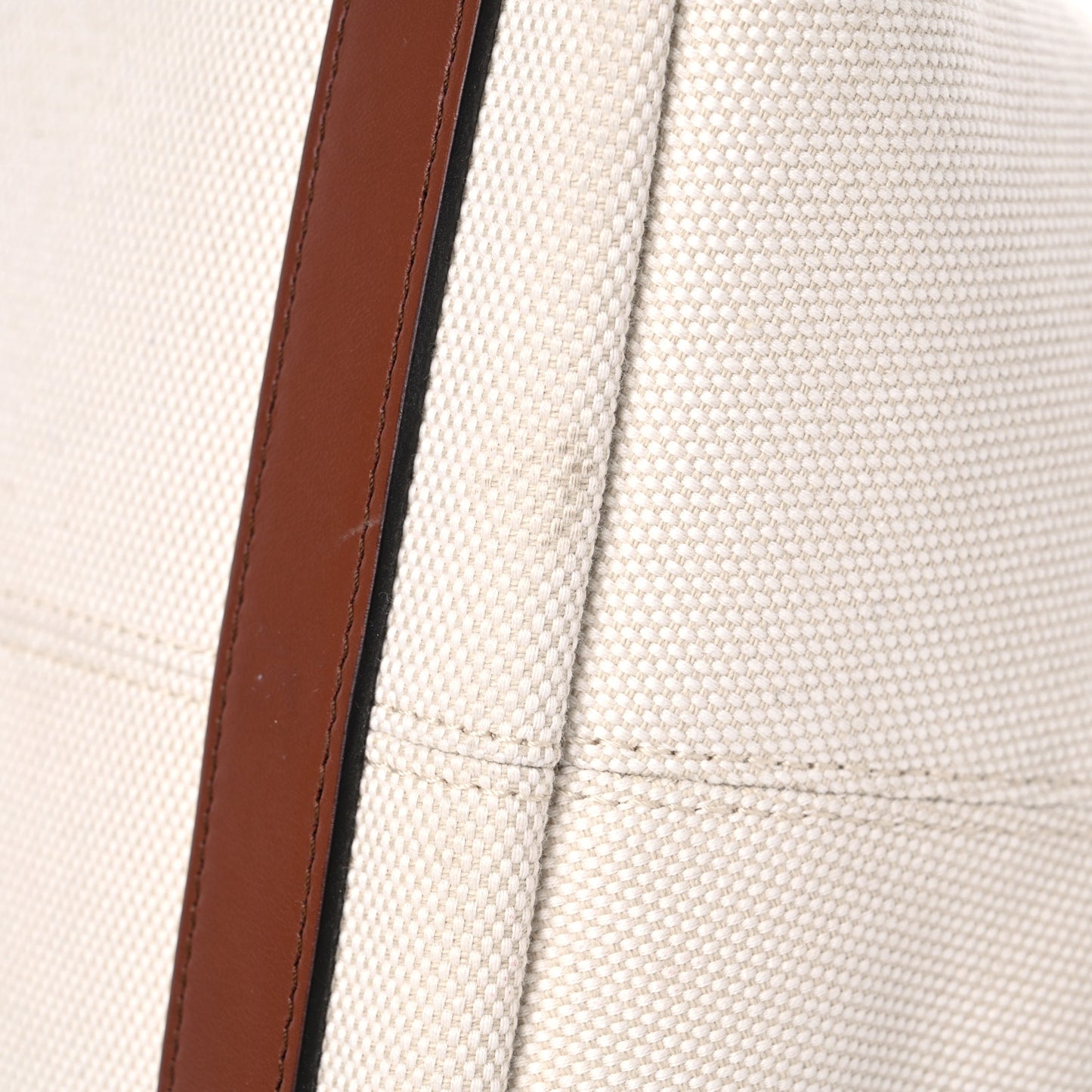 Cotton Canvas Calfskin Large Society Tote Bag Natural