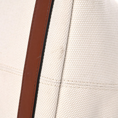 Burberry Cotton Canvas Calfskin Large Society Tote Bag Natural 14 of 20