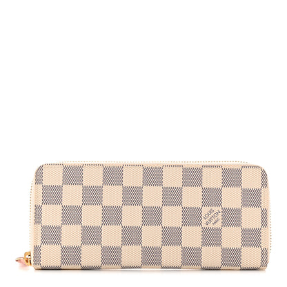 Louis Vuitton Damier Azur Clemence Wallet Rose Ballerine 1 of 7