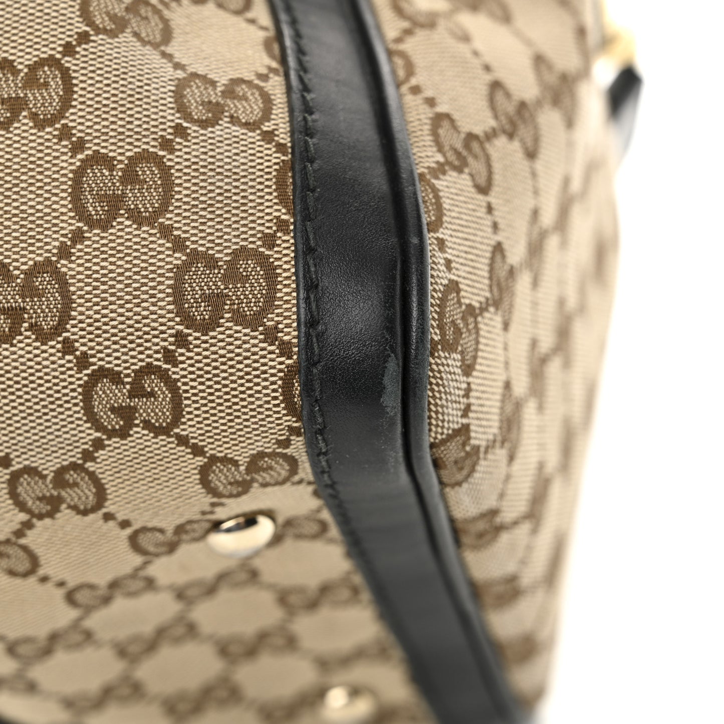 Monogram Selleria Calfskin Vintage Web Medium Boston Beige Ebony Cocoa