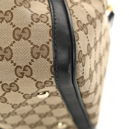 Gucci Monogram Selleria Calfskin Vintage Web Medium Boston Beige Ebony Cocoa 11 of 13