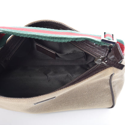 Gucci Canvas Web Shoulder Bag Dark Brown 6 of 9