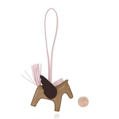 Hermes Milo Lambskin Grigri Rodeo Pegase Horse Bag Charm PM Beige Marfa Mauve Pale Moka 2 of 5