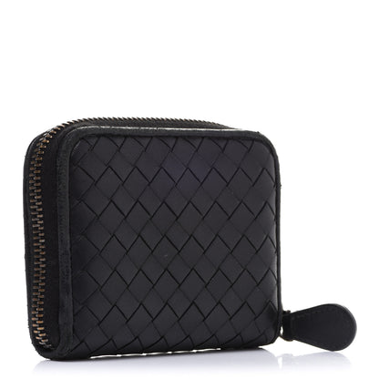 Bottega Veneta Nappa Intrecciato Zip Around Coin Purse Black 3 of 12