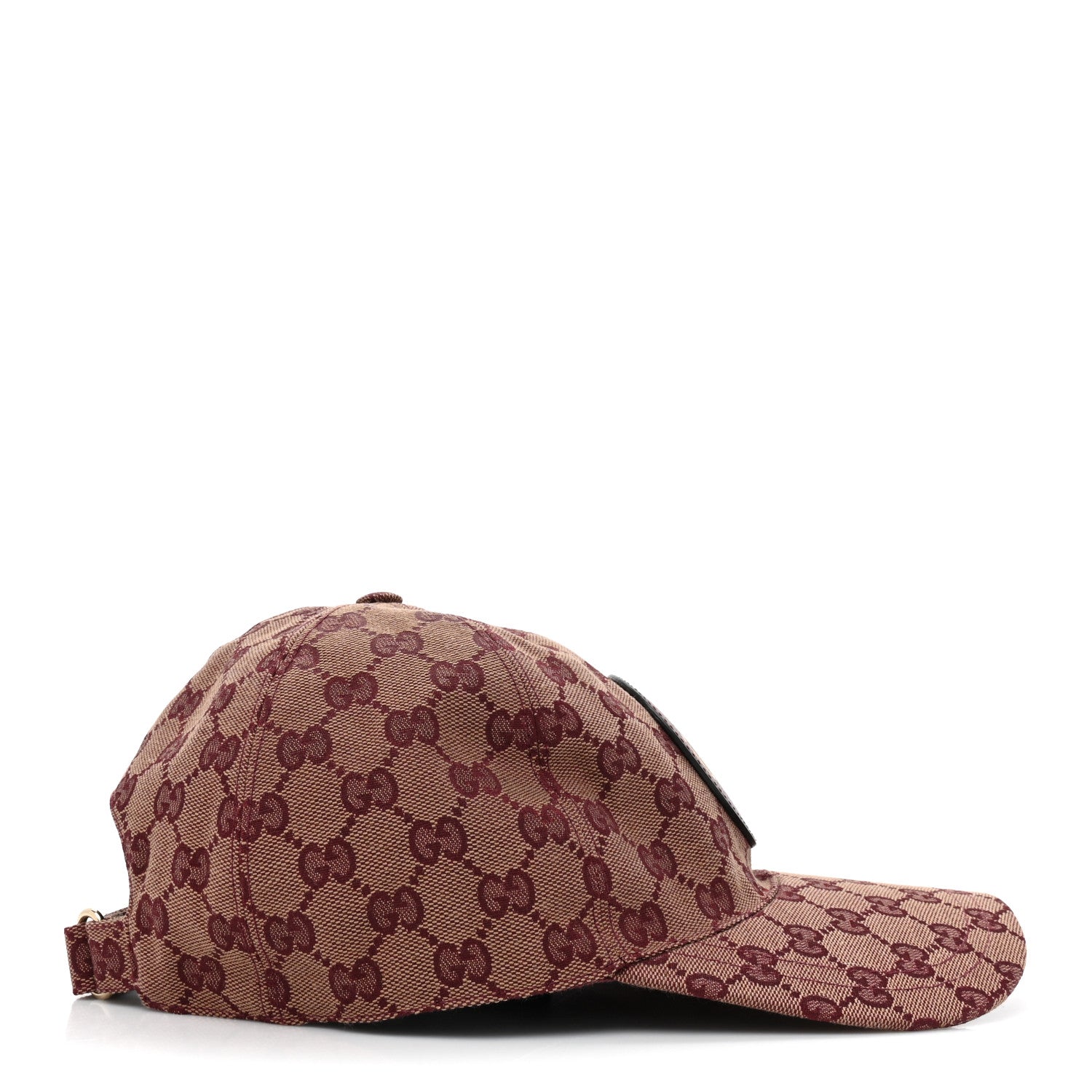 Gucci Monogram Textured Dollar Calfskin Zeno Baseball Hat L Camel Bordeaux 4 of 8