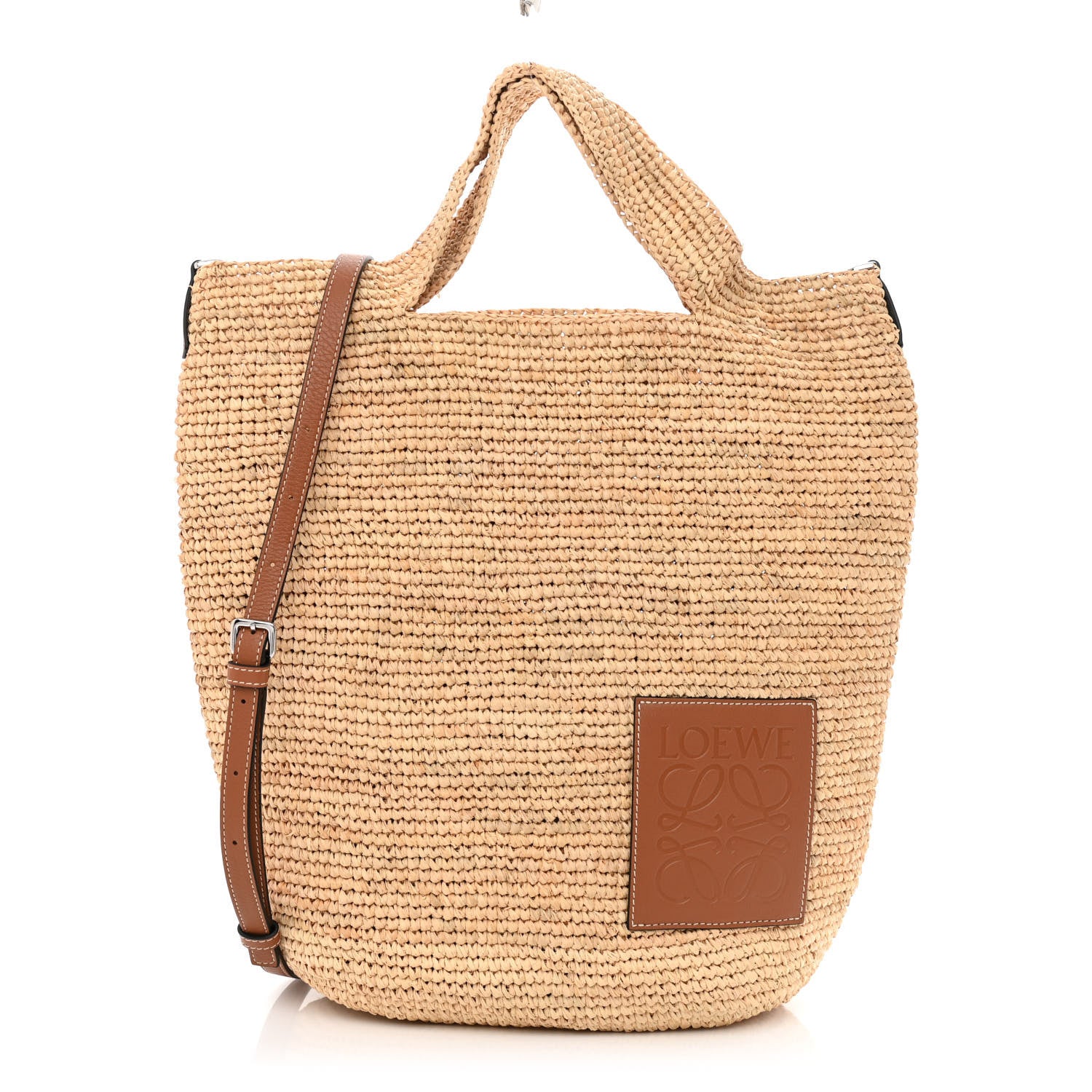 Loewe Raffia Paula's Ibiza Slit Tote Bag Natural Tan 1 of 10
