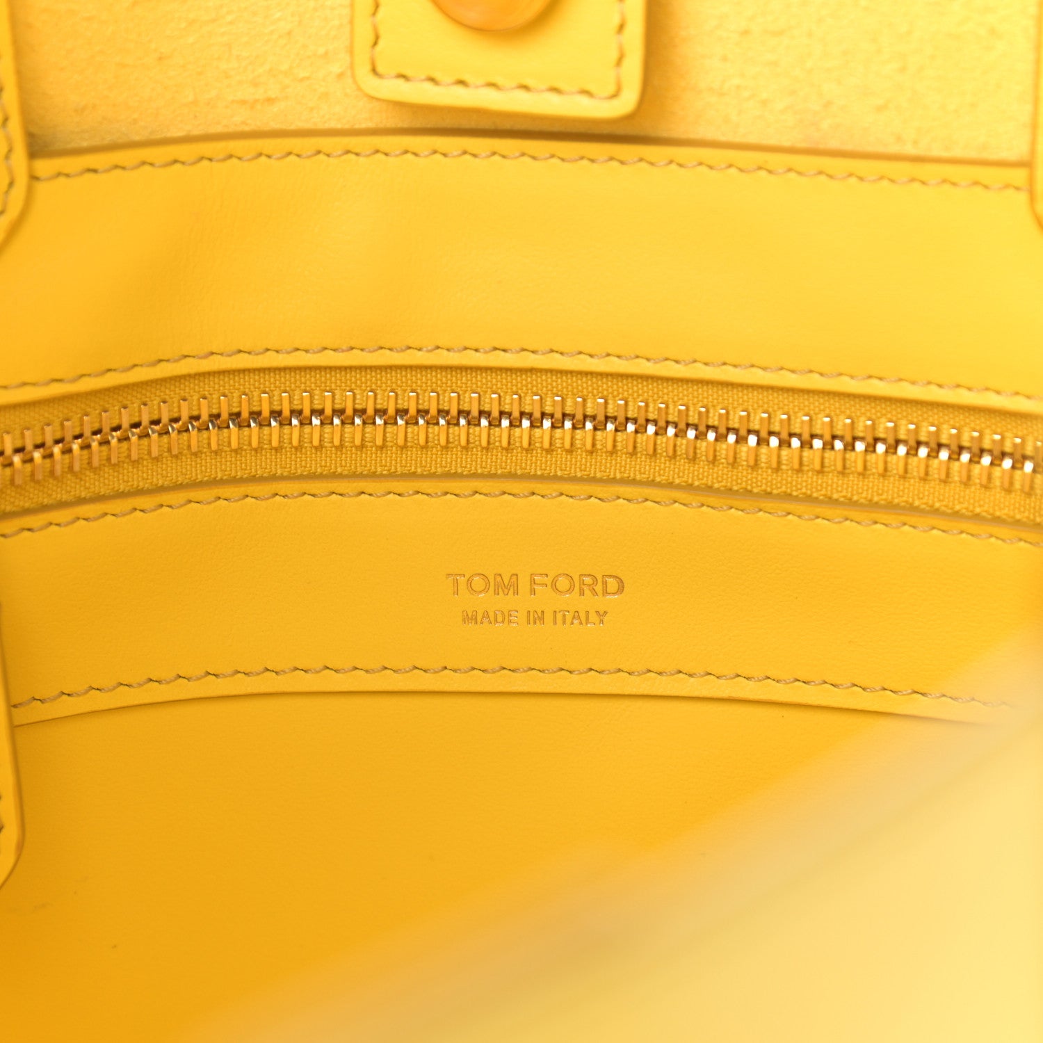 Tom Ford Calfskin Perforated Graphic T Tote Citron 6 of 10