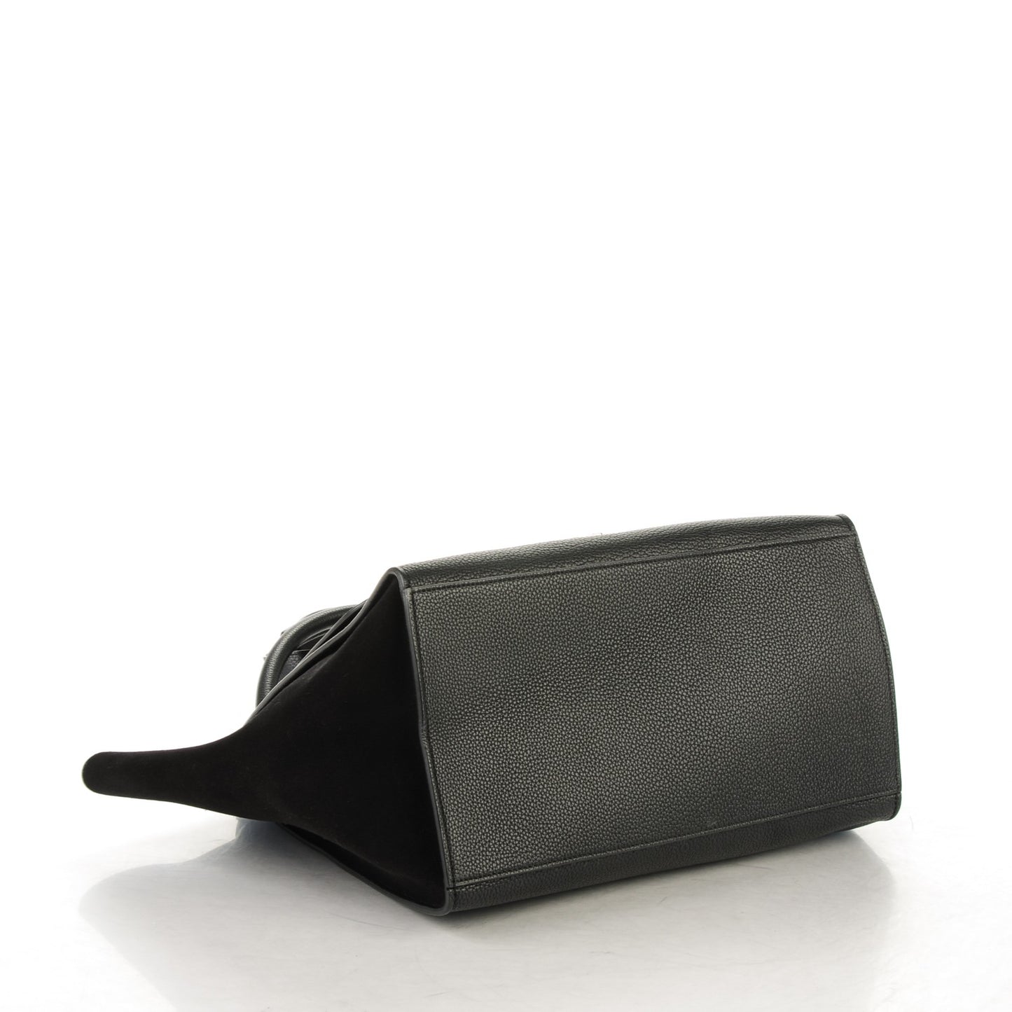 Drummed Calfskin Suede Medium Trapeze Black