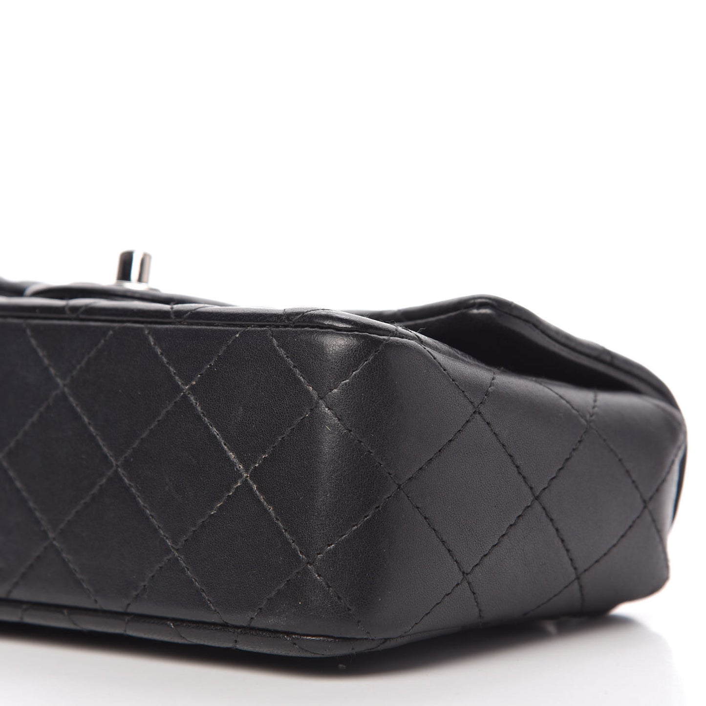 Lambskin Quilted Mini Rectangular Flap Black