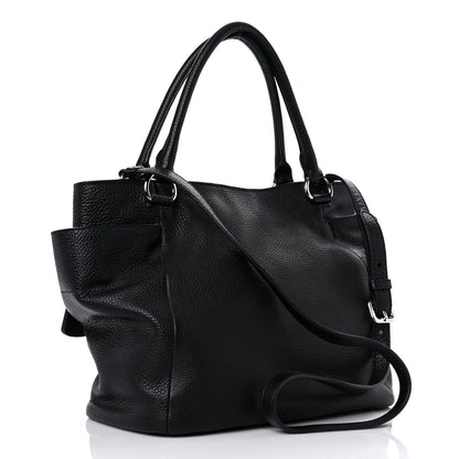 Prada Vitello Daino Side Pocket Tote Black 2 of 11