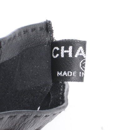 Chanel Lambskin Fingerless Woven CC Gloves Black 7.5 4 of 5
