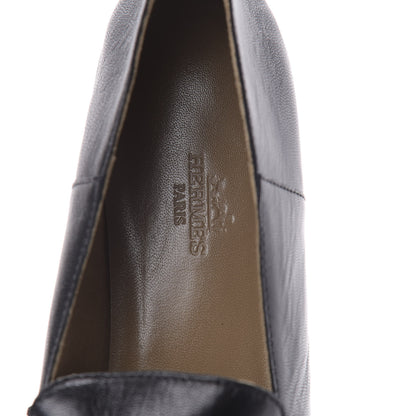 Hermes Goatskin Womens Time Loafers 37.5 Black 8 of 9