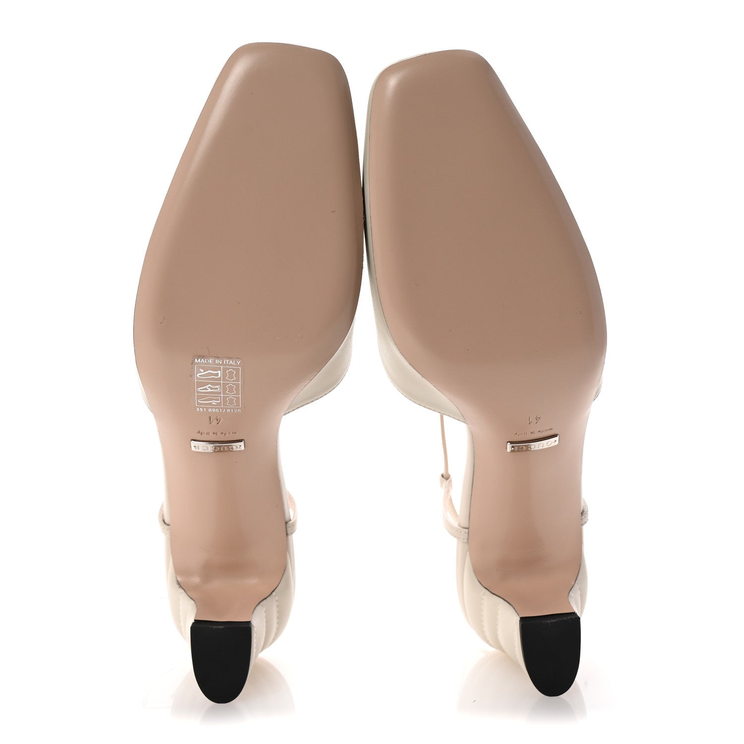 Gucci Nappa Charlotte Petite GG 55mm Slingback Pumps 41 New Mystic White 6 of 9