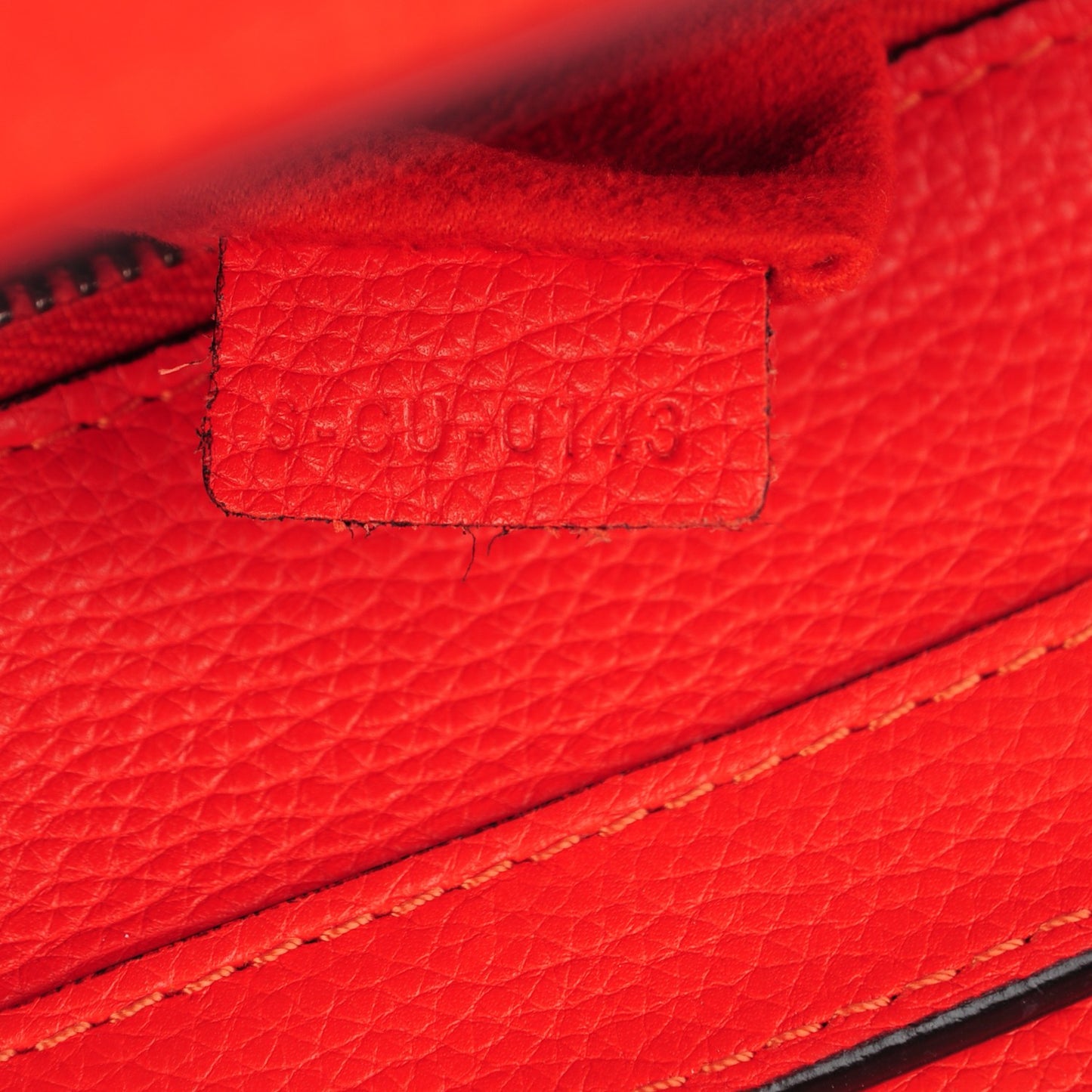Drummed Calfskin Micro Luggage Vermillion