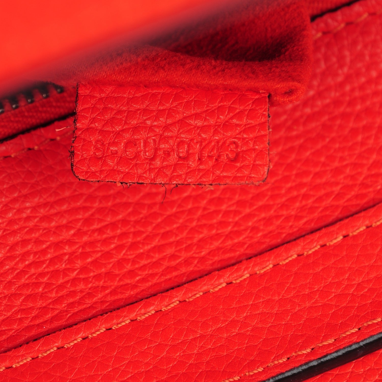 Celine Drummed Calfskin Micro Luggage Vermillion 7 of 8