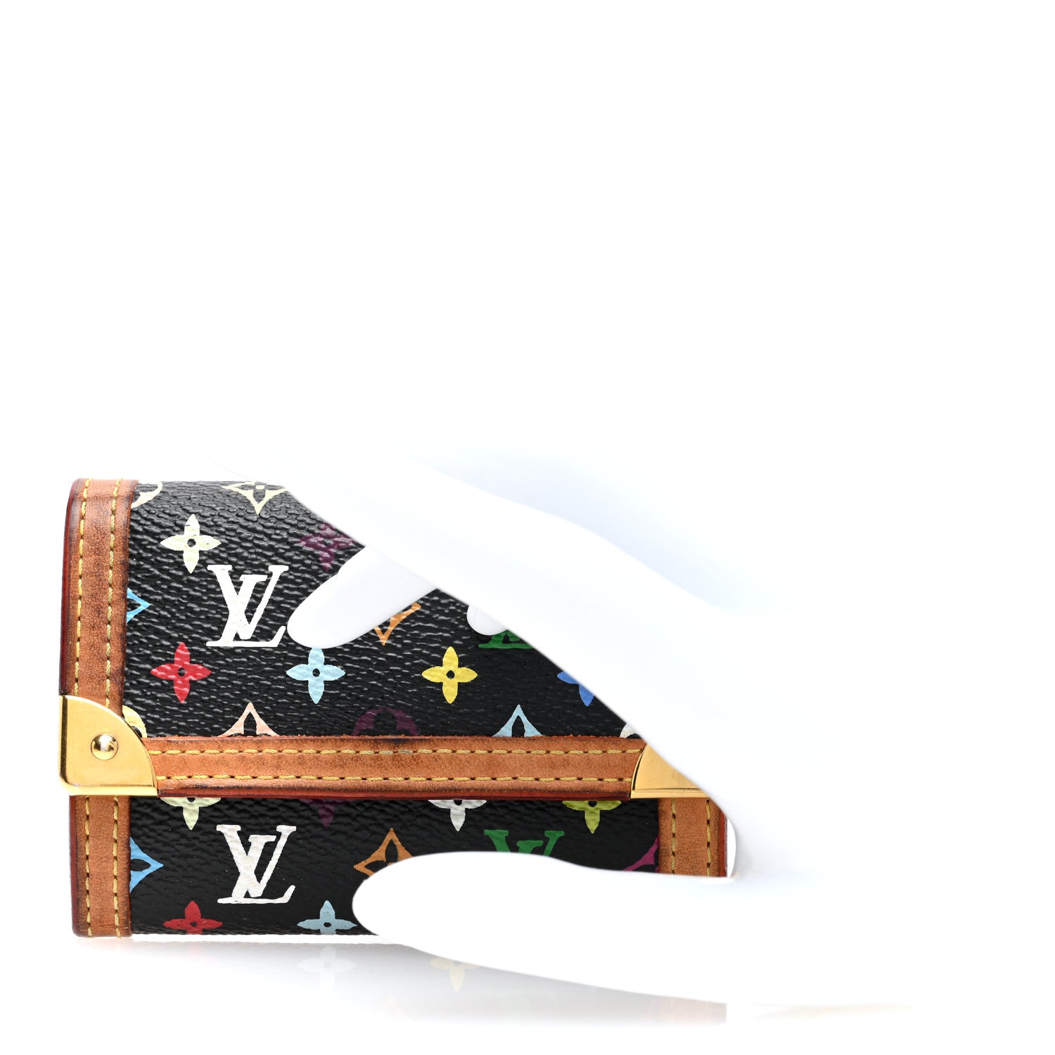 Louis Vuitton Monogram Multicolor Porte-Monnaie Plat Coin Purse Black 2 of 7