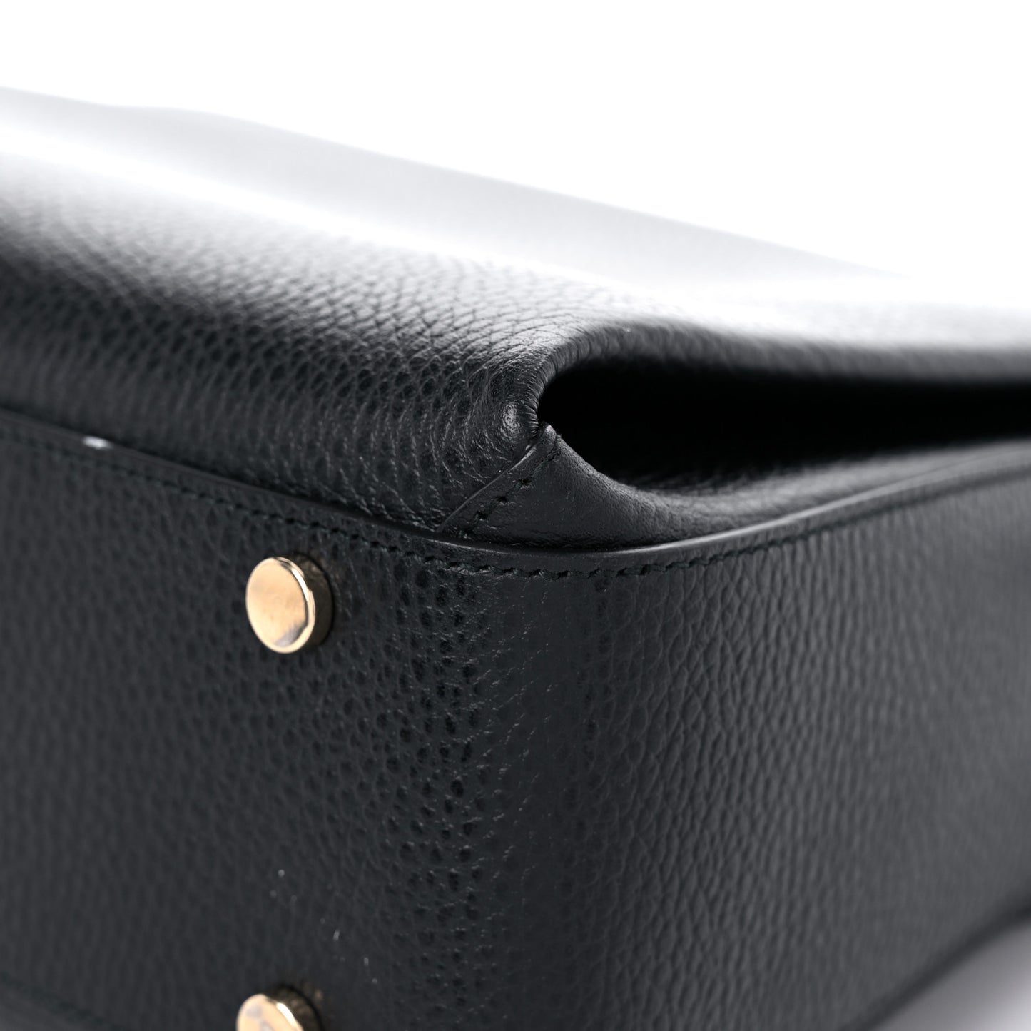 Dollar Calfskin Medium Interlocking G Top Handle Shoulder Bag Black