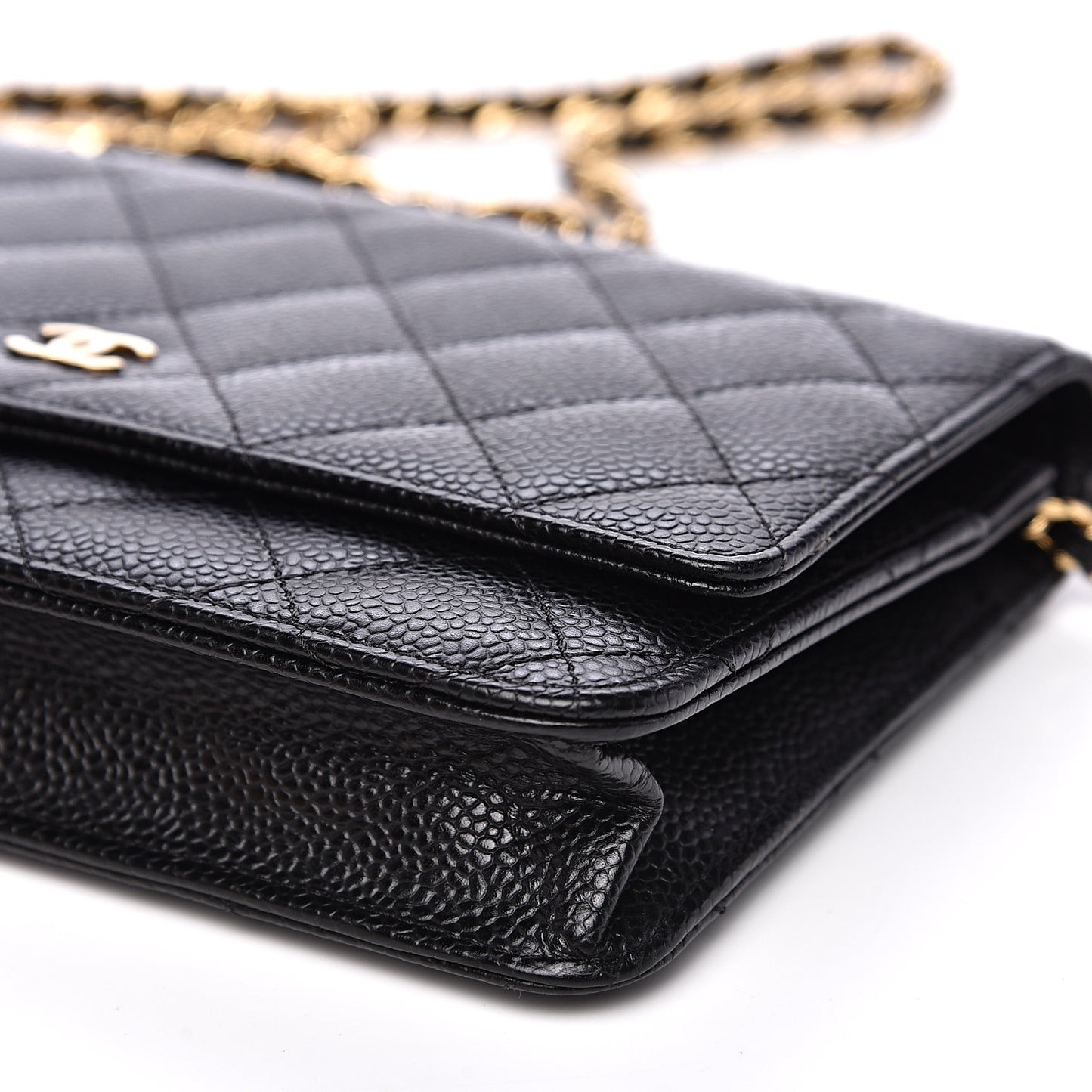 Caviar Quilted Wallet On Chain WOC Black