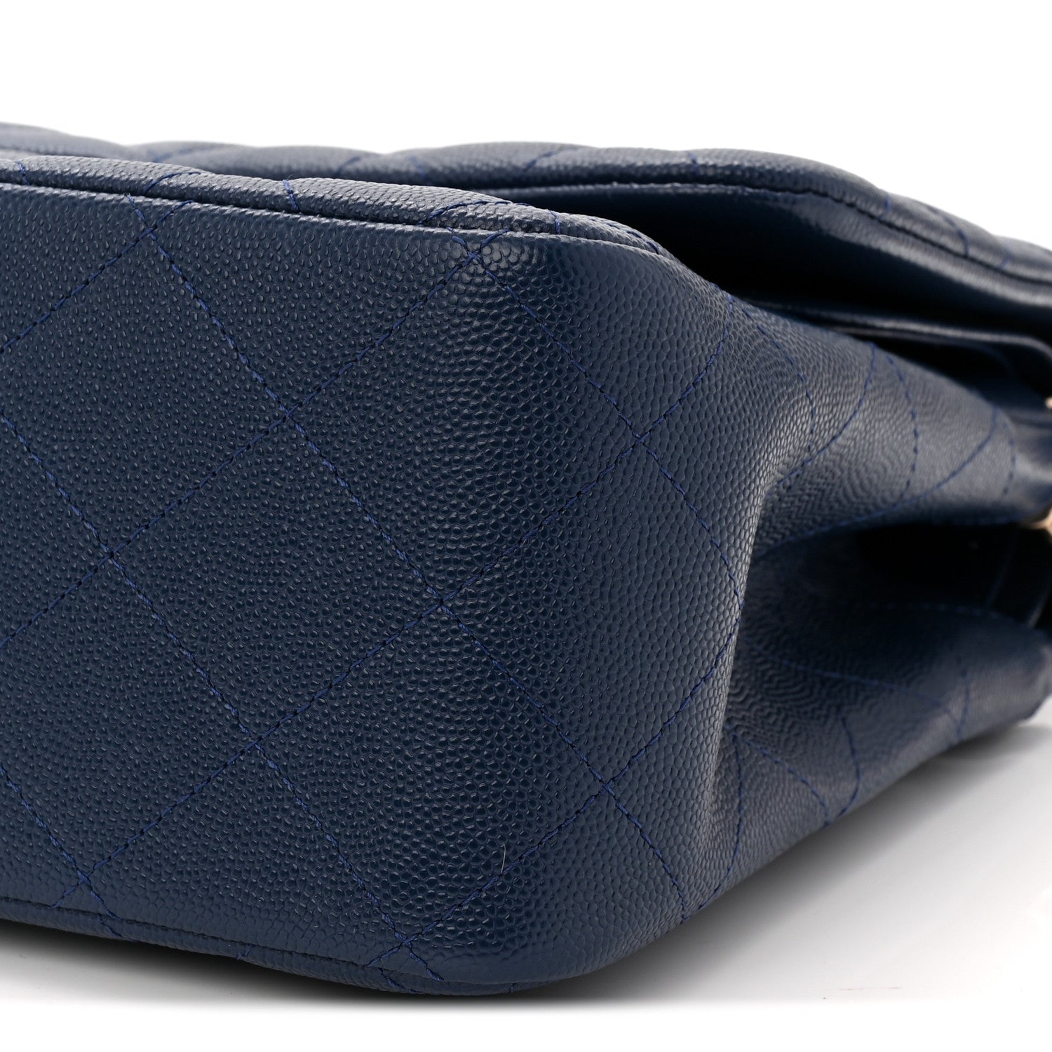 Chanel Caviar Quilted Jumbo Double Flap Navy Blue 10 of 11