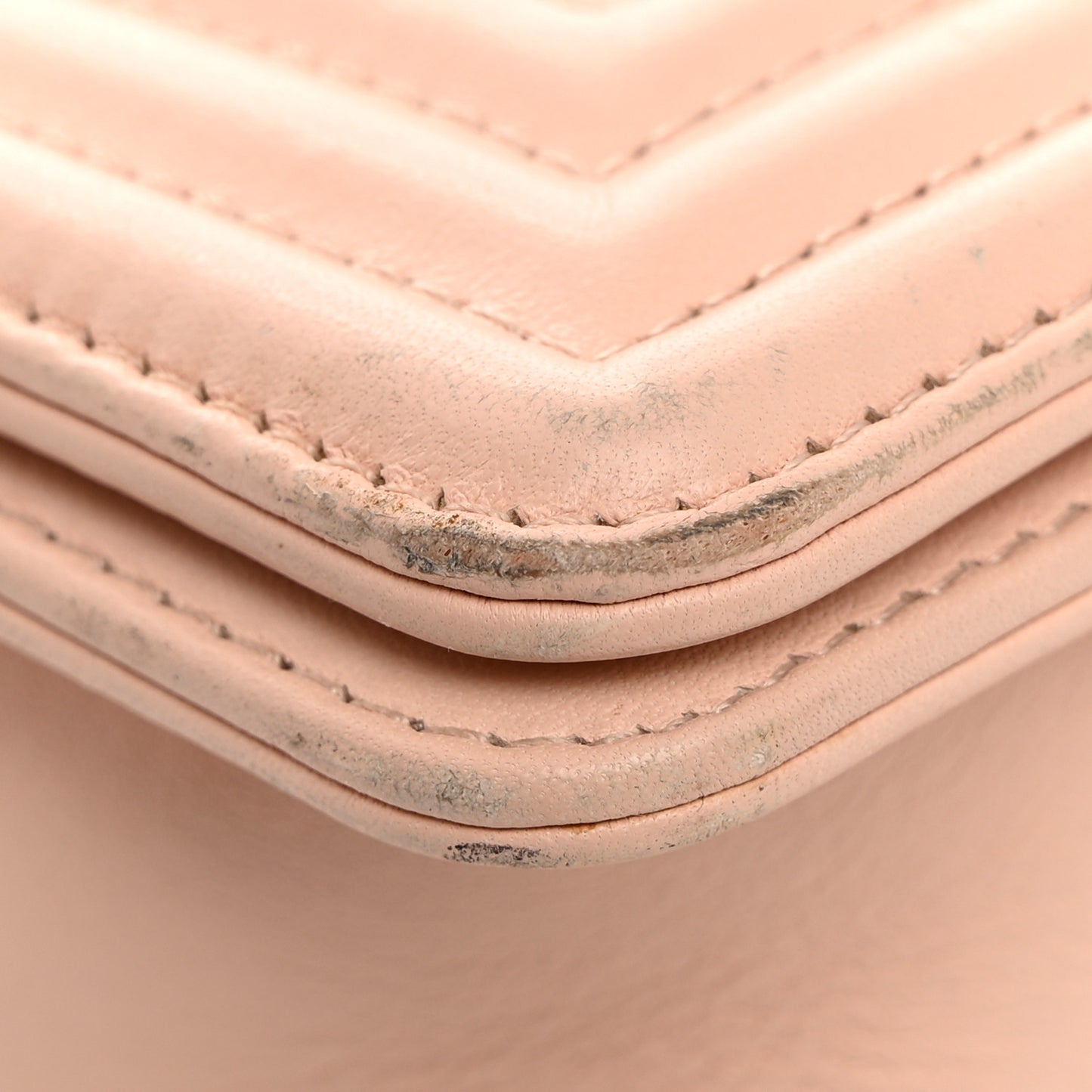 Lambskin Quilted Boy Flap Light Pink