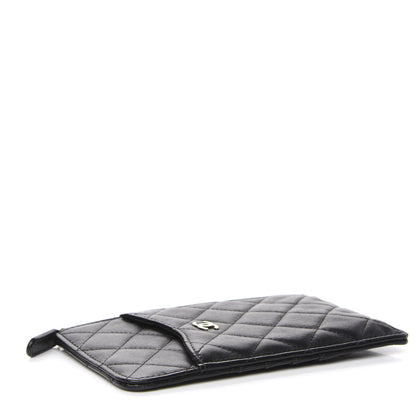Chanel Lambskin Quilted Classic Flat Wallet Pouch Black 4 of 8