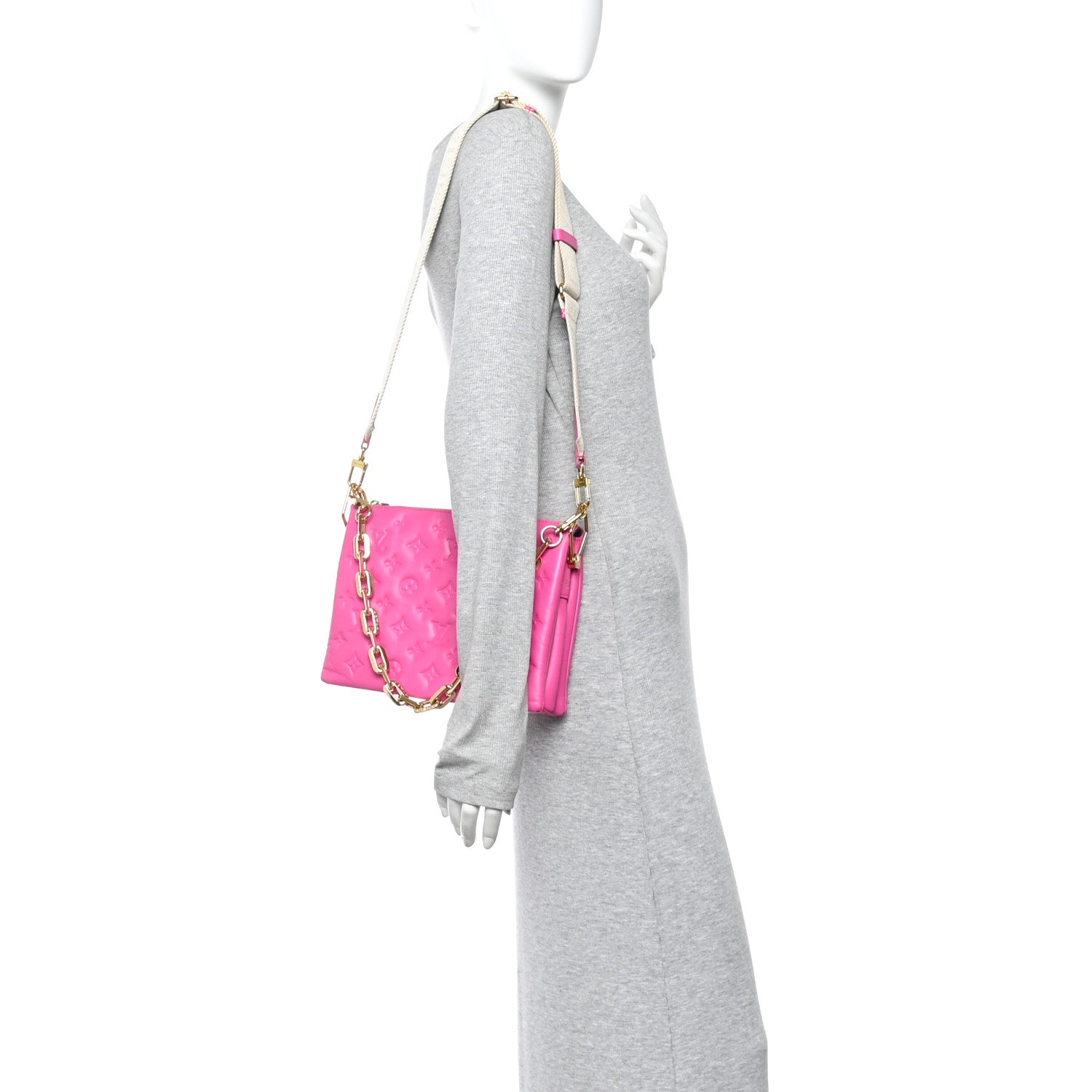 Louis Vuitton Lambskin Embossed Monogram Coussin PM Rose Miami 2 of 9