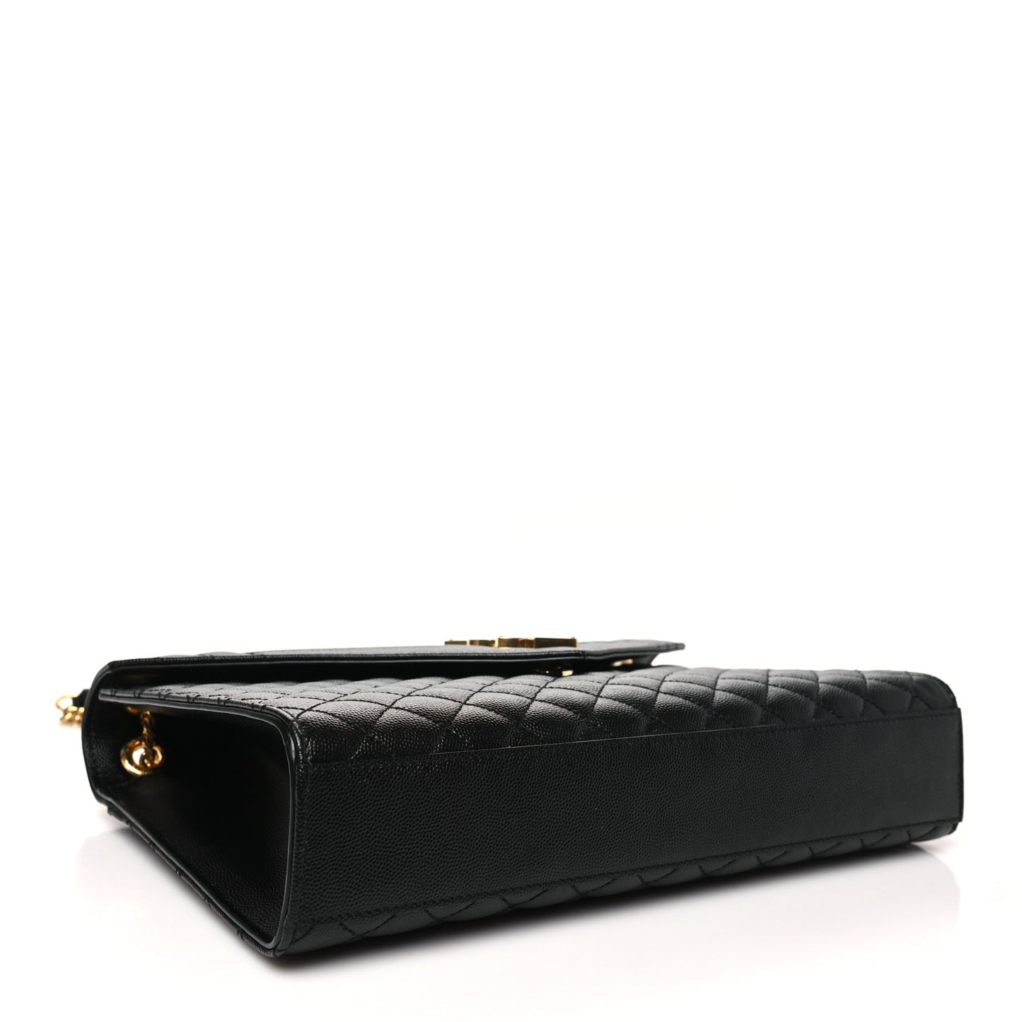 Grain De Poudre Textured Mixed Matelasse Large Triquilt Monogram Satchel Black