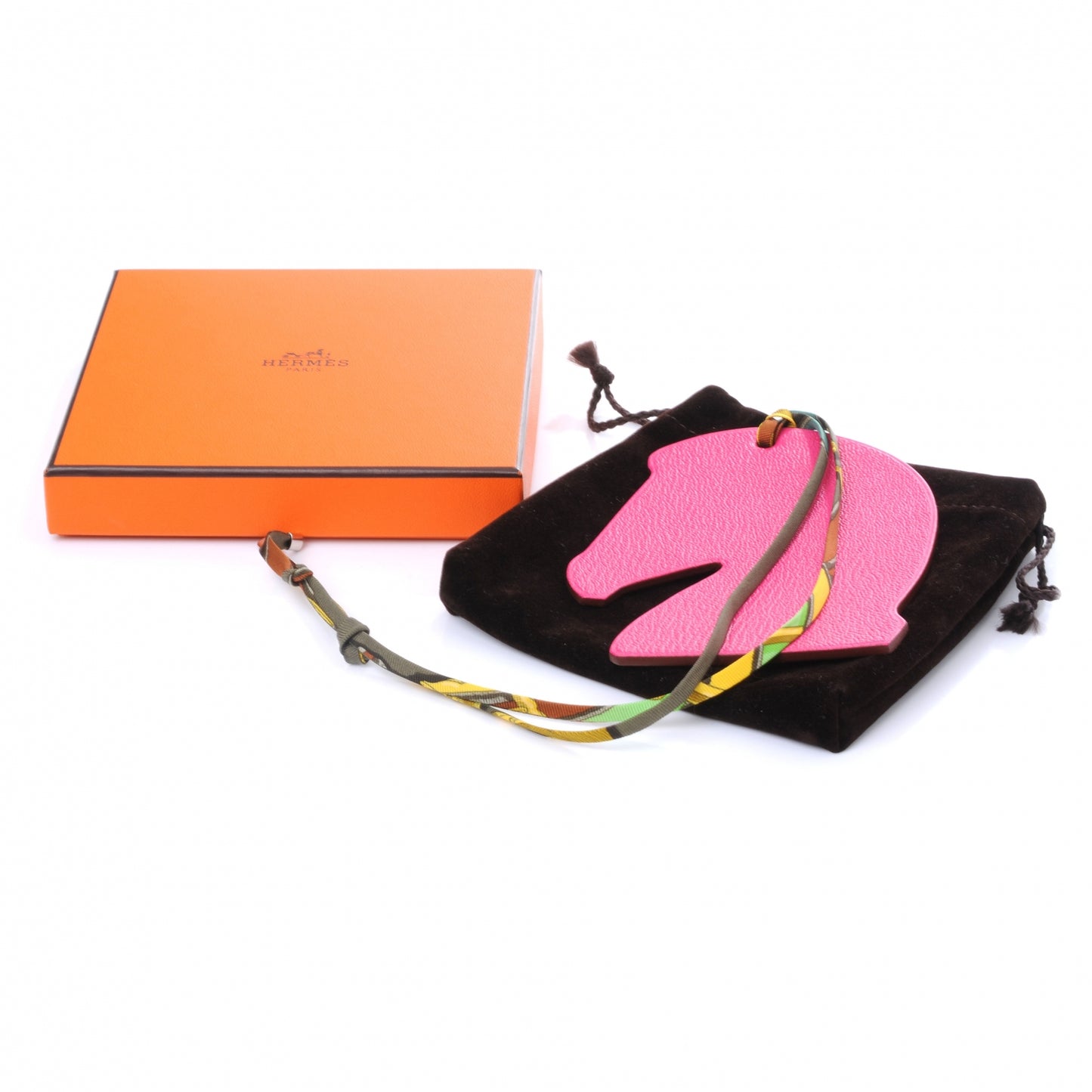Samarcande Horse Ornament Bag Charm Rose Tyrien and Orange
