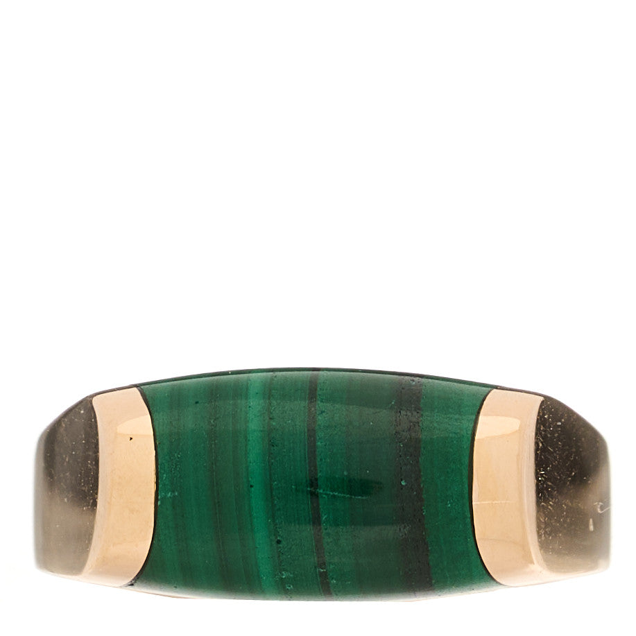 Bulgari 18K Rose Gold Malachite Tronchetto Ring 50 5.25 1 of 6