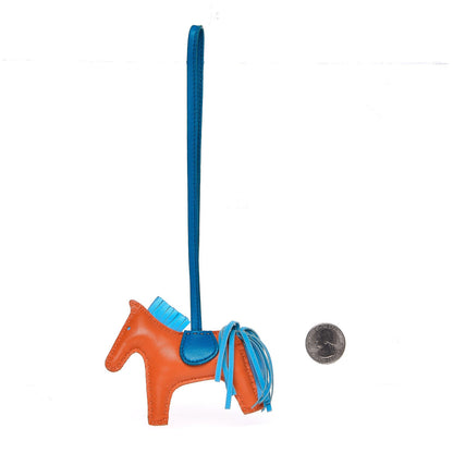 Hermes Milo Lambskin Grigri Rodeo Horse Bag Charm PM Feu Celeste Bleu Izmir 2 of 4