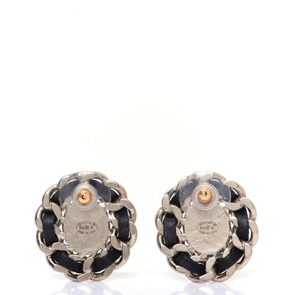 Chanel Lambskin Chain Around CC Earrings Light Gold Black 3 of 7