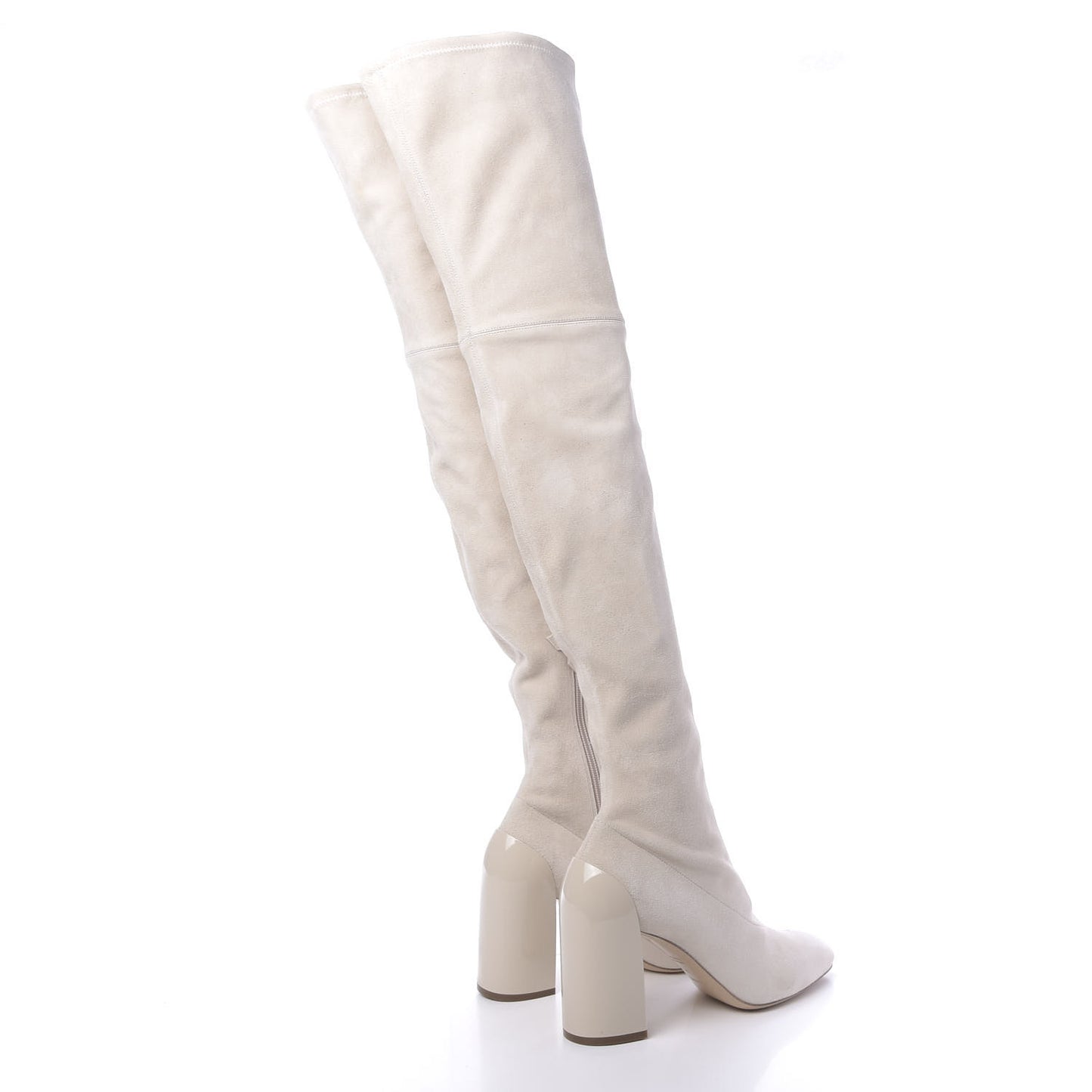 Suede Goatskin Over The Knee Boots 37.5 White