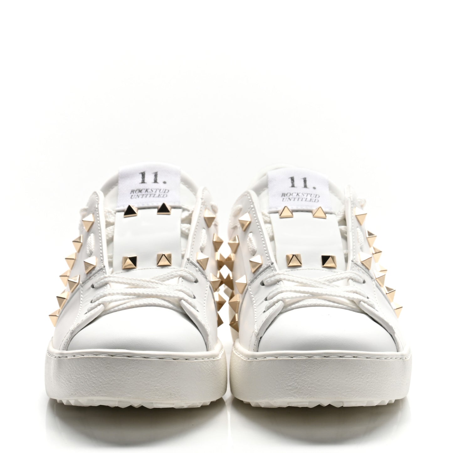 Calfskin Rockstud Untitled Open Sneakers 38 White