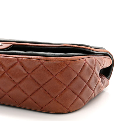 Chanel Lambskin Quilted Jumbo Classic Twist Flap Bag Black Bordeaux 9 of 12