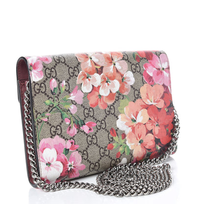 Gucci GG Supreme Monogram Blooms Mini Dionysus Chain Wallet Beige Multicolor Dry Rose 3 of 10