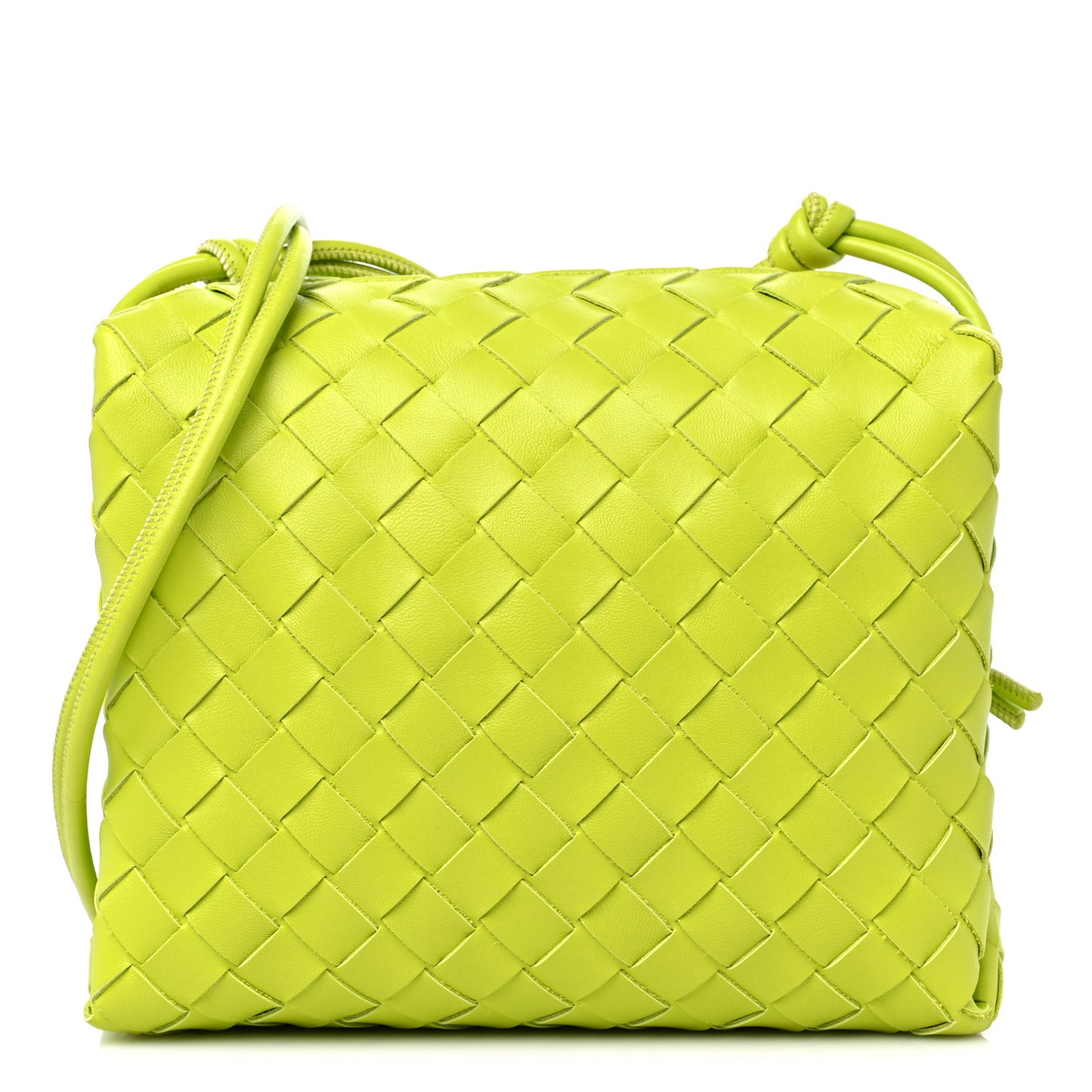 Nappa Intrecciato Mini Loop Camera Bag Acid Kiwi