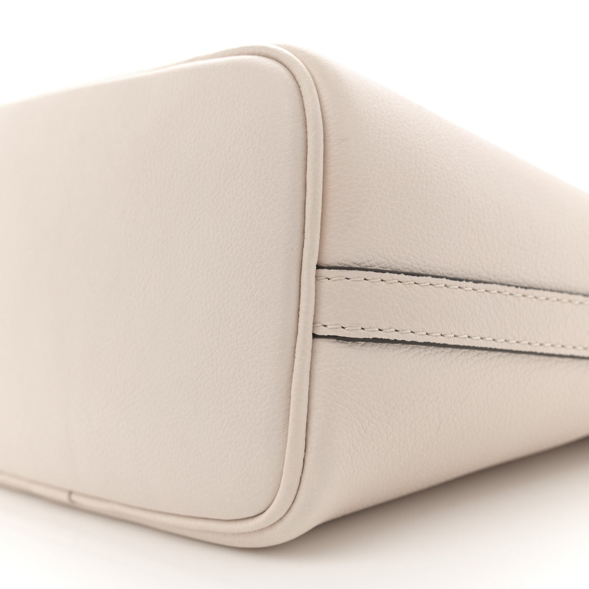 Grained Calfskin Lock and Walk Bucket Quartz
