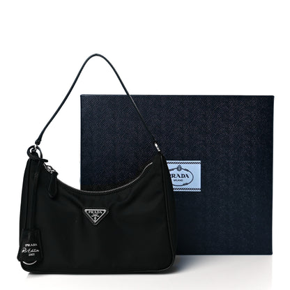 Prada Tessuto Nylon Saffiano Mini Re-Edition 2005 Bag Black 11 of 11