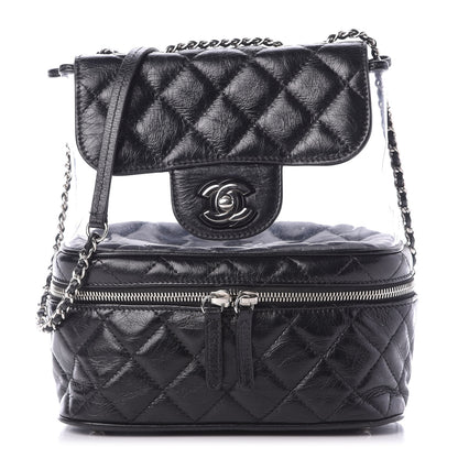 Chanel Crumpled Calfskin PVC Quilted Flap Black 1 of 7