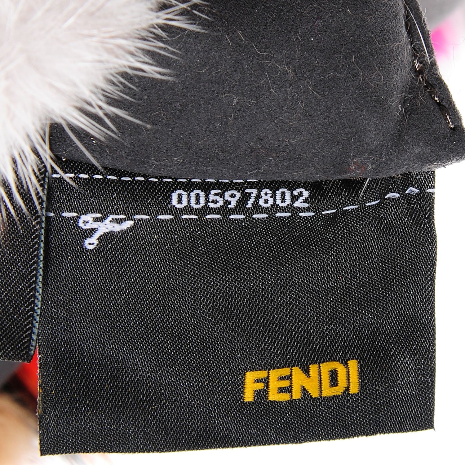 Fendi Mink Fur Striped Baguette Natural Multicolor 94878